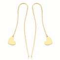 9ct Yellow Gold Heart Threaded Earrings