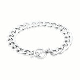 Sterling Silver 19 cm T-bar Curb Bracelet