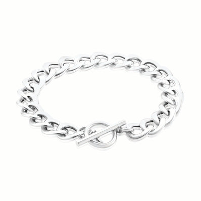 Sterling Silver 19 cm T-bar Curb Bracelet