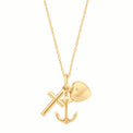 9ct Yellow Gold & Silver-filled 45 CM Hope Faith and Charity Necklace
