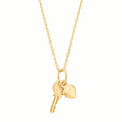 9ct Yellow Gold & Silver-filled 45 CM Key Heart Necklace