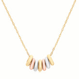 9ct Three Tone Gold & Silver-filled 45cm 7 Rings Necklace