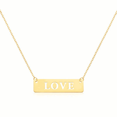 9ct Yellow Gold 42cm Love Cutout Necklace