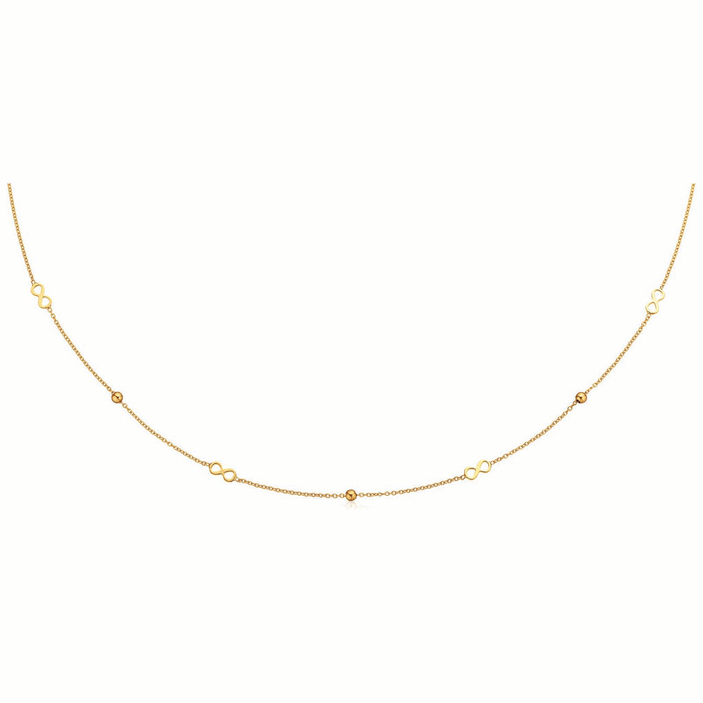9ct Yellow Gold  42 cm Infinity Necklace