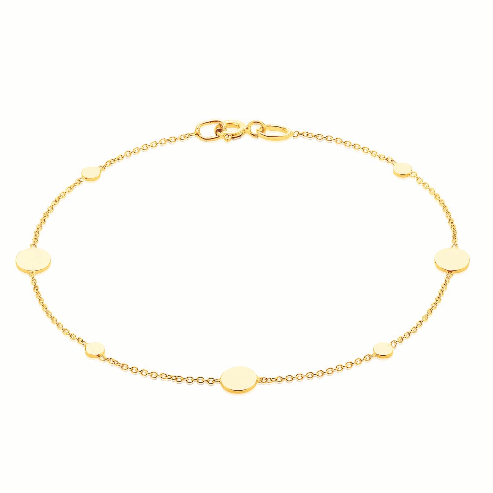 9ct Yellow Gold  19 cm Circle Bracelet
