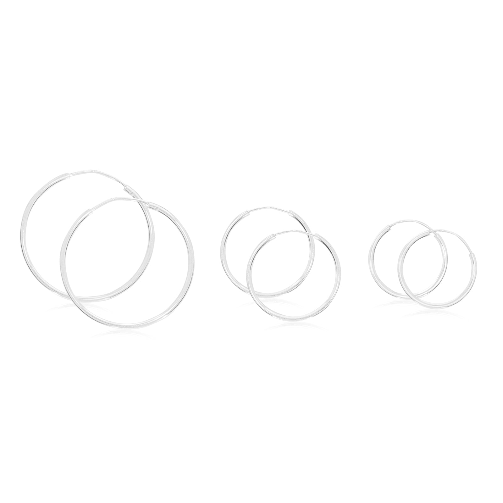 Set of 3 on sale sterling silver hoop earrings