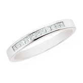 9ct White Gold with Princess Cut 1/4 CARAT tw of Diamonds Wedding Band