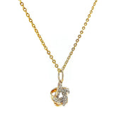 9ct Yellow Gold Round Brilliant Cut 0.10 CARAT tw of Diamonds Pendant