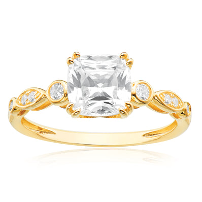 HUSH 9ct Yellow Gold 1.60 Carat tw of Diamond Simulants Ring