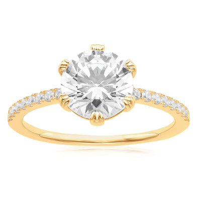 HUSH 9ct Yellow Gold 2.15 Carat tw of Diamond Simulants Ring