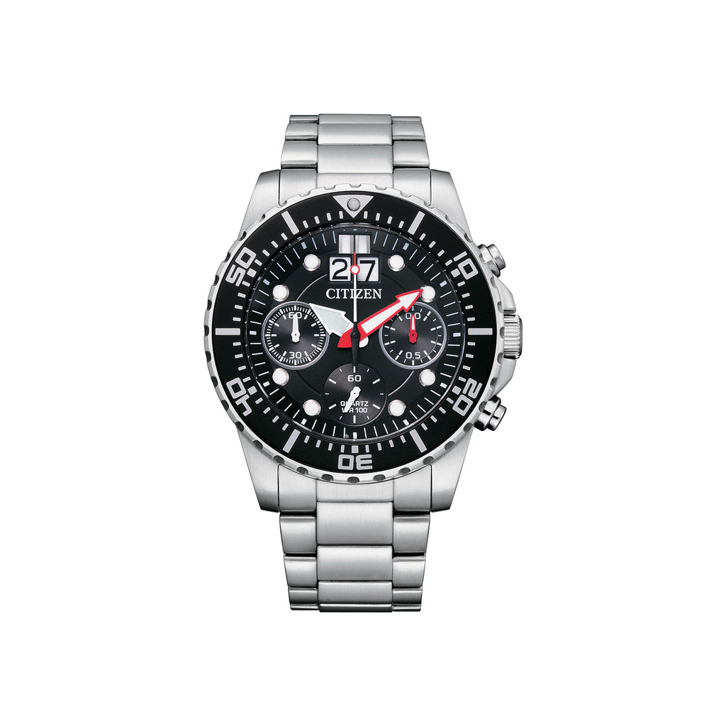Citizen Stainless Steel Chronograph Quartz Black Dial Watch AI7000-83E