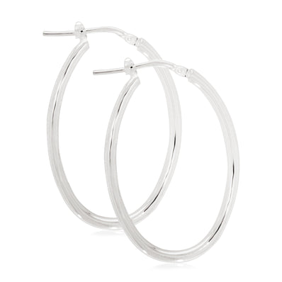 Sterling SilverOval 20x30 mm  Hoop Earrings