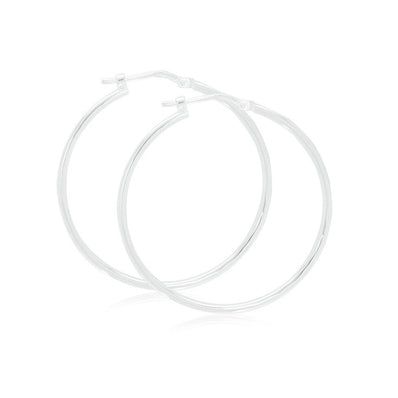 Sterling Silver 30x1.5 Round Hoops