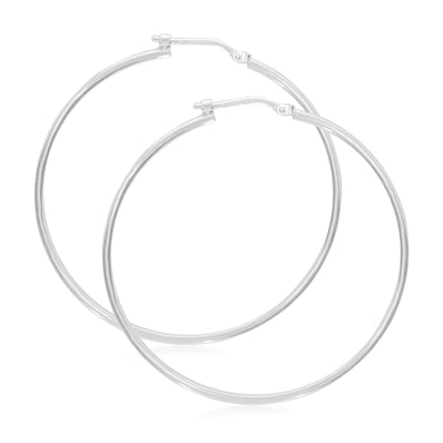 Sterling Silver 40x1.5mm Round Hoop Earrings