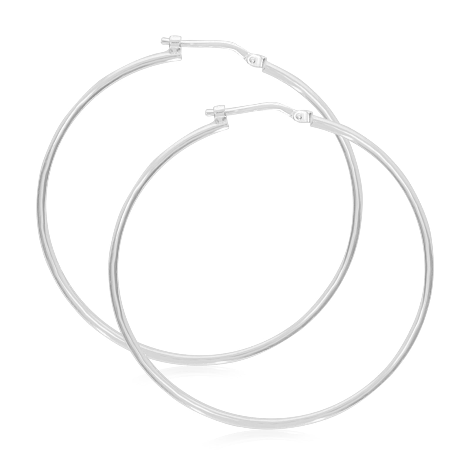 Sterling Silver 40x1.5mm Round Hoop Earrings