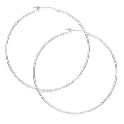 Sterling Silver 50x1.5mm Round Hoop Earrings