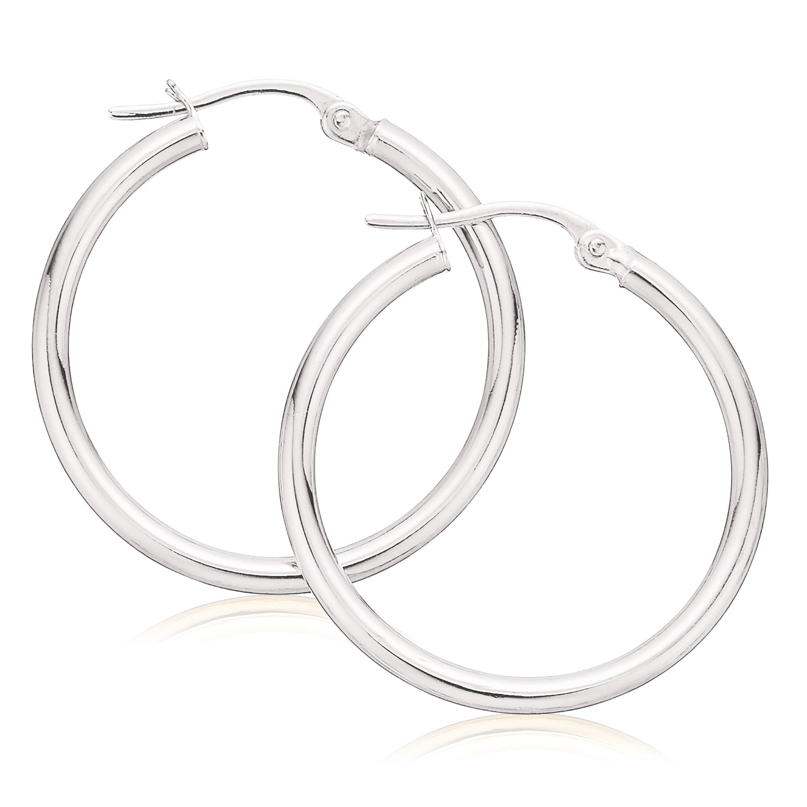 Sterling Silver 20x3mm Round  Hoop Earrings