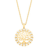 9ct Yellow Gold Diamond Set Tree of Life Pendant