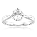 Sterling Silver Oval Cut White Topaz Ring