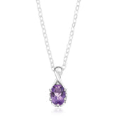 Sterling Silver Oval Cut Amethyst Pendant