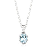 Sterling Silver 7x5mm Oval Cut Aquamarine Pendant