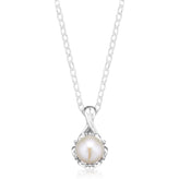 Sterling Silver 6mm White Fresh Water Pearl Pendant