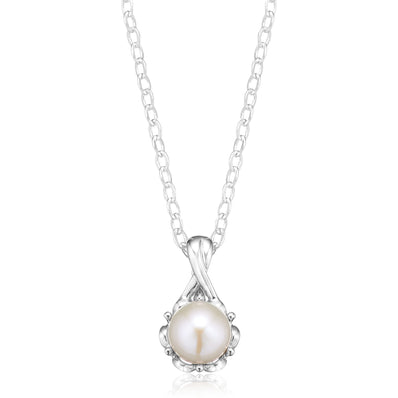 Sterling Silver 6mm White Fresh Water Pearl Pendant