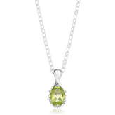 Sterling Silver 7x5mm Oval Cut Peridot Pendant