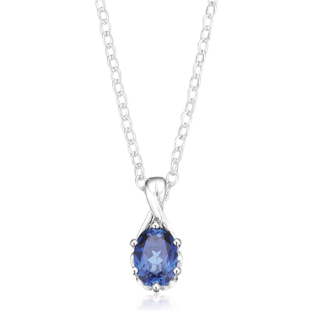 Raw Sapphire Crystal Necklace - Sterling Silver - September Birthstone –  Designs by Nature Gems