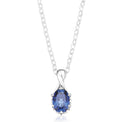 Sterling Silver 7x5mm Oval Cut Created Sapphire Pendant