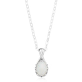 Sterling Silver 7x5mm Oval Cut Opal Pendant