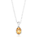 Sterling Silver 7x5mm Oval Cut Citrine Pendant