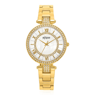 Eclipse Mother of Pearl Yellow Gold Tone  Watch