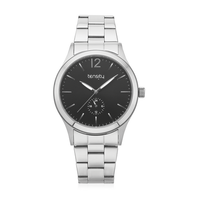 Tensity 45 mm Stainless Steel Watch with Black Dial