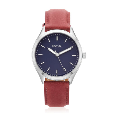 Tensity 40mm Leather Band and Blue Dial Watch