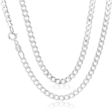 Sterling Silver 60cm Diamond Cut Bevel Curb Chain