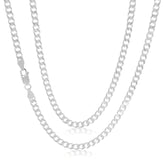 Sterling Silver 70cm Diamonds Cut Curb Chain