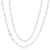 Sterling Silver 55cm Diamond Cut 1:3 Figaro Chain