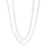 Sterling Silver 55cm Bevel Anchor Chain