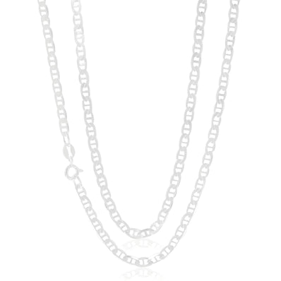 Sterling Silver 55cm Bevel Anchor Chain