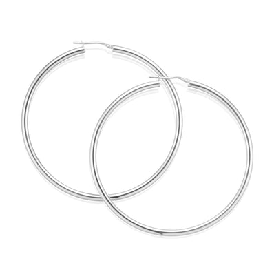 Sterling Silver 60x3mm Hoops