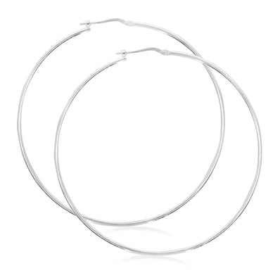 Sterling Silver 60x1.5mm Round  Hoop Earrings