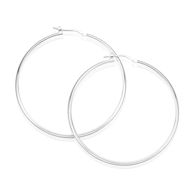 Sterling Silver 50x1.5mm Hoops