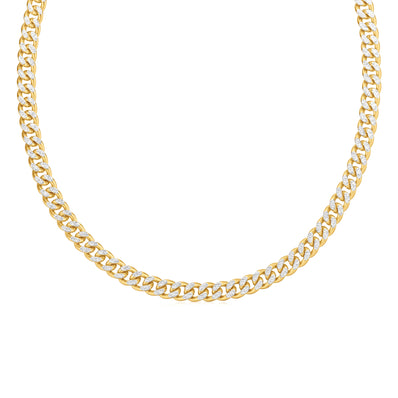 9ct Yellow Gold & Silver-filled 55cm Curb Chain