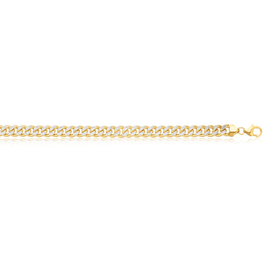 9ct Yellow Gold & Silver-filled 21cm Curb Bracelet