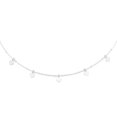 Sterling Silver 45 cm Heart Necklace