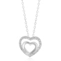Sterling Silver Round White Cubic Zirconia Heart Pendant
