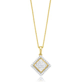 New York 14ct Yellow Gold Princess & Round Brilliant Cut 3/4 CARAT tw of Diamonds Pendant