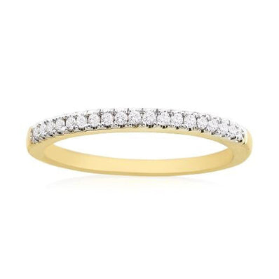 New York 14ct Yellow Gold Round Brilliant Cut 0.15 CARAT tw of Diamonds Ring