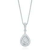 Paris 14ct White Gold Round Brilliant Cut 1/4 CARAT tw of Diamonds Pendant